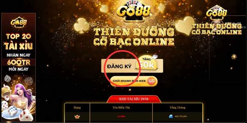 Hướng dẫn đăng ký GO88 cơ bản nhất